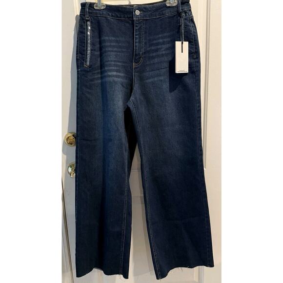 Oat New York Denim - OAT New York High Rise Wide Leg Jeans 10/30 Boho Festival 90s RAW HEM NWT
